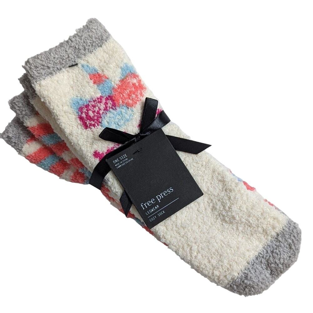 Free Press Cozy Winter Socks Pink Pastel 2 Pack